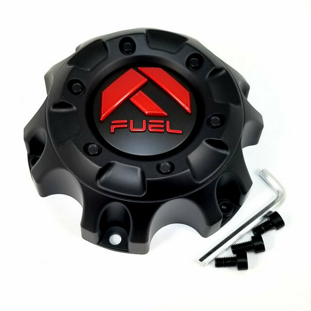 Fuel 1PC - FUEL CAP 6 LUG MATTE BLACK RED TINT