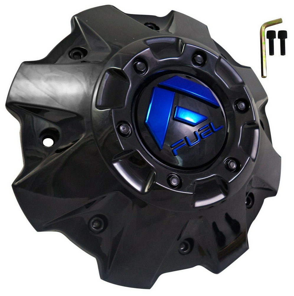 Fuel 1PC - FUEL CAP 5/6 LUG G-BLK BLUE COVER