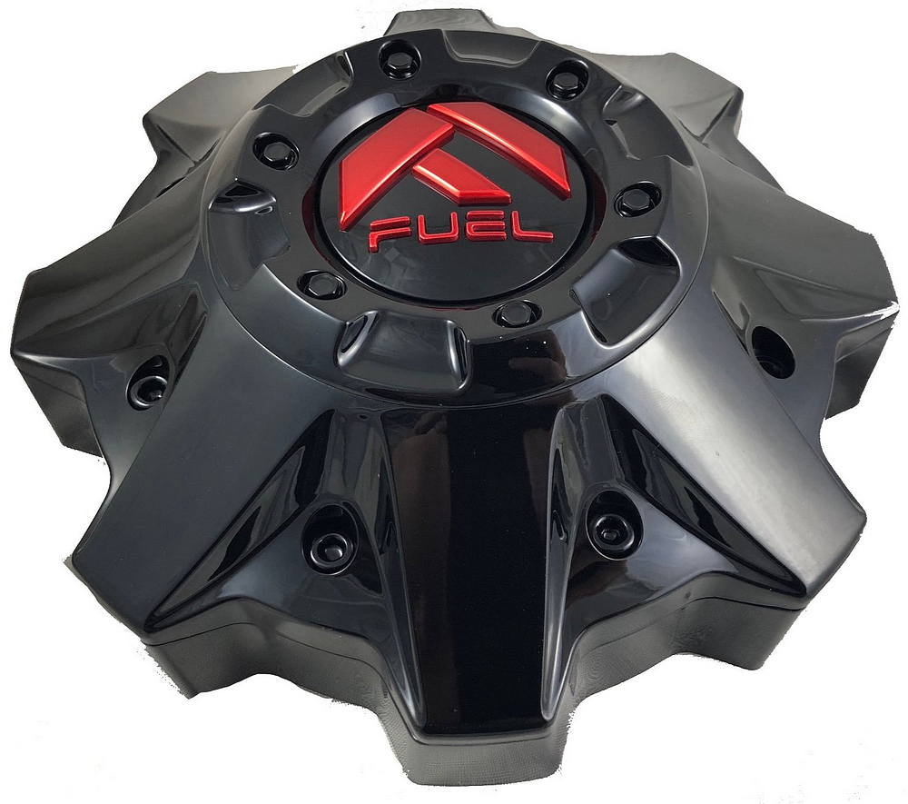 Fuel 1PC - FUEL GL-BLK/RED (FLAT) 8L 2.4"-RED BOLTS