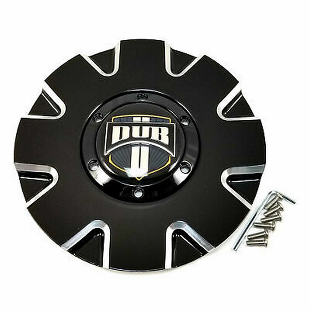 DUB 1PC - DUB PUSH CAP-BLACK/MILLED EDGE