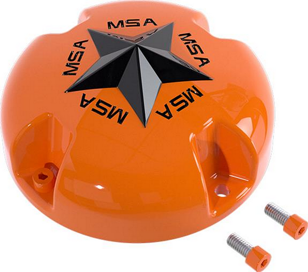 MSA Offroad Wheels - MSA STAR CAP - BOLTON BLACK STAR ORANGE