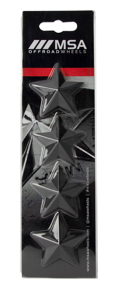 MSA Offroad Wheels - MSA STAR LOGO - BLACK (4PK) - MSA WHEELS