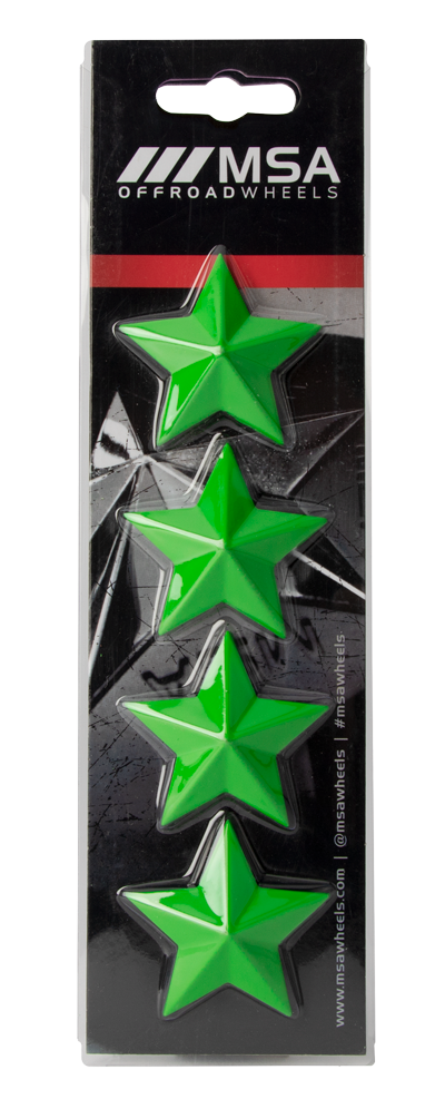 MSA Offroad Wheels - MSA STAR LOGO - GREEN (4PK) - MSA WHEELS
