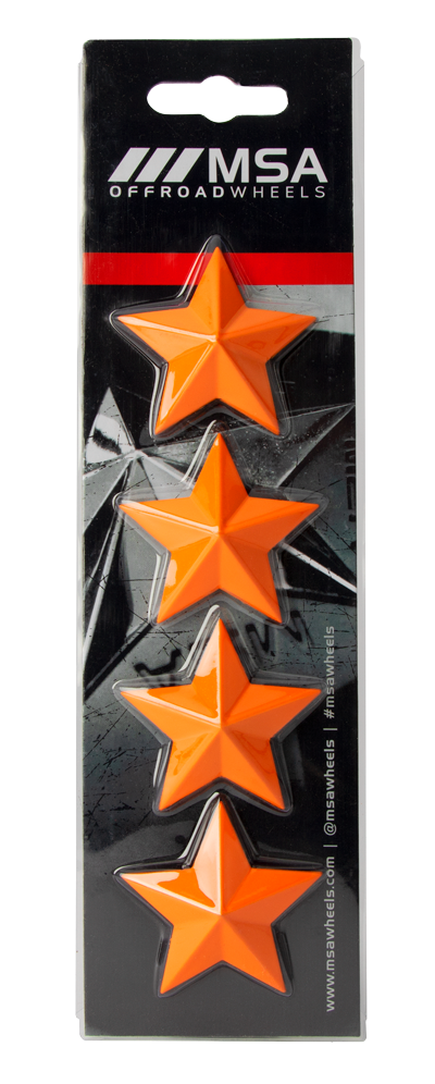 MSA Offroad Wheels - MSA STAR LOGO - ORANGE (4PK) - MSA WHEEL