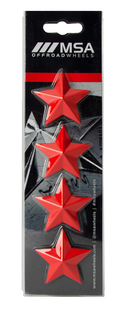 MSA Offroad Wheels - MSA STAR LOGO - RED (4PK) - MSA WHEELS