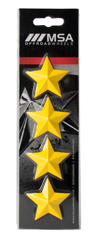 MSA Offroad Wheels - MSA STAR LOGO - YELLOW (4PK) - MSA WHEEL