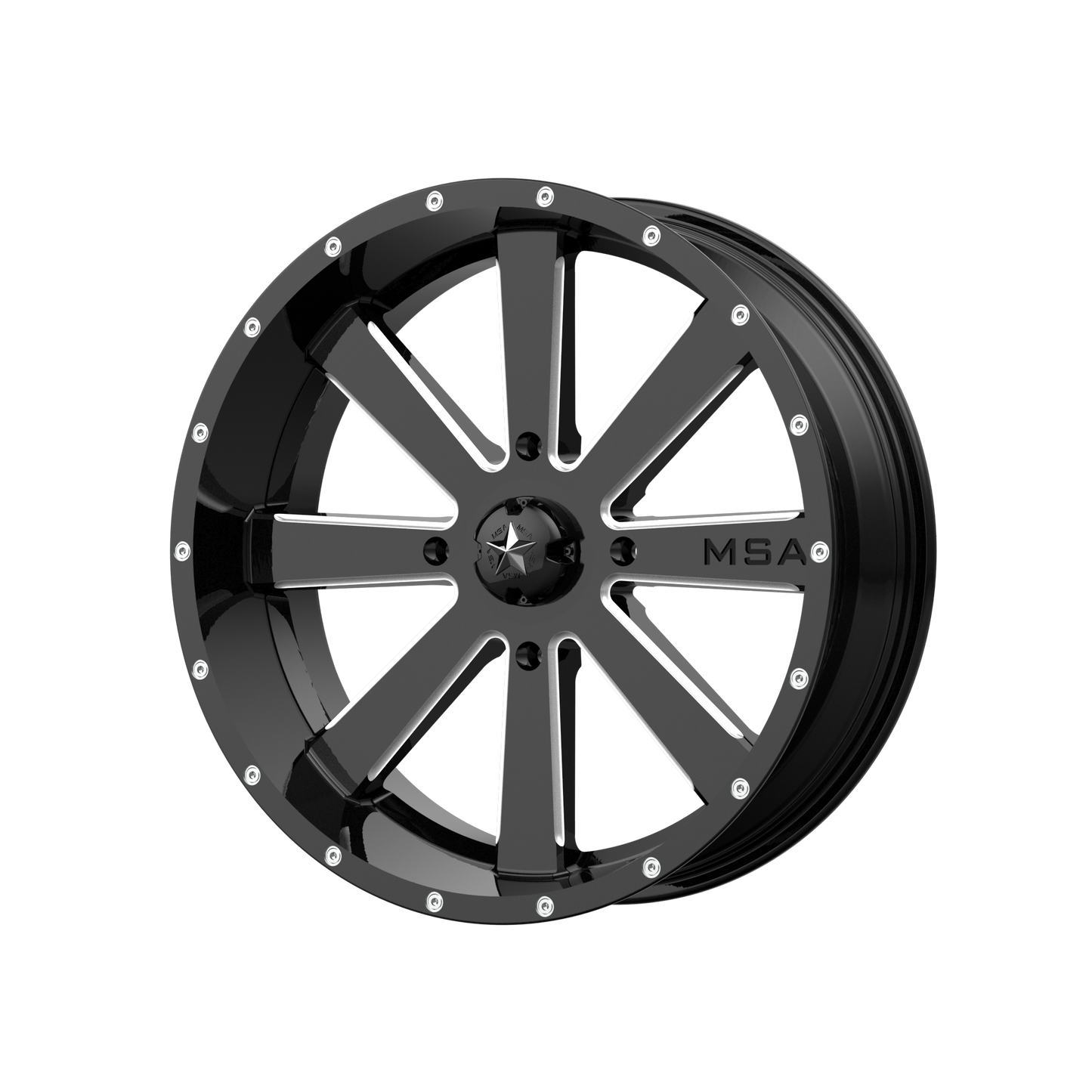 FLASH UTV 24X7 4X156 G-BLK MILL 00MM