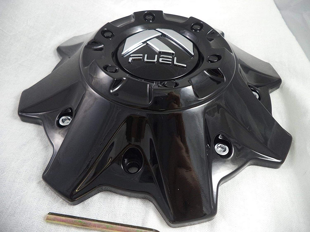 Fuel 1PC - FUEL 8 LUG GLOSS BLACK CAP (FLAT BOTTOM)