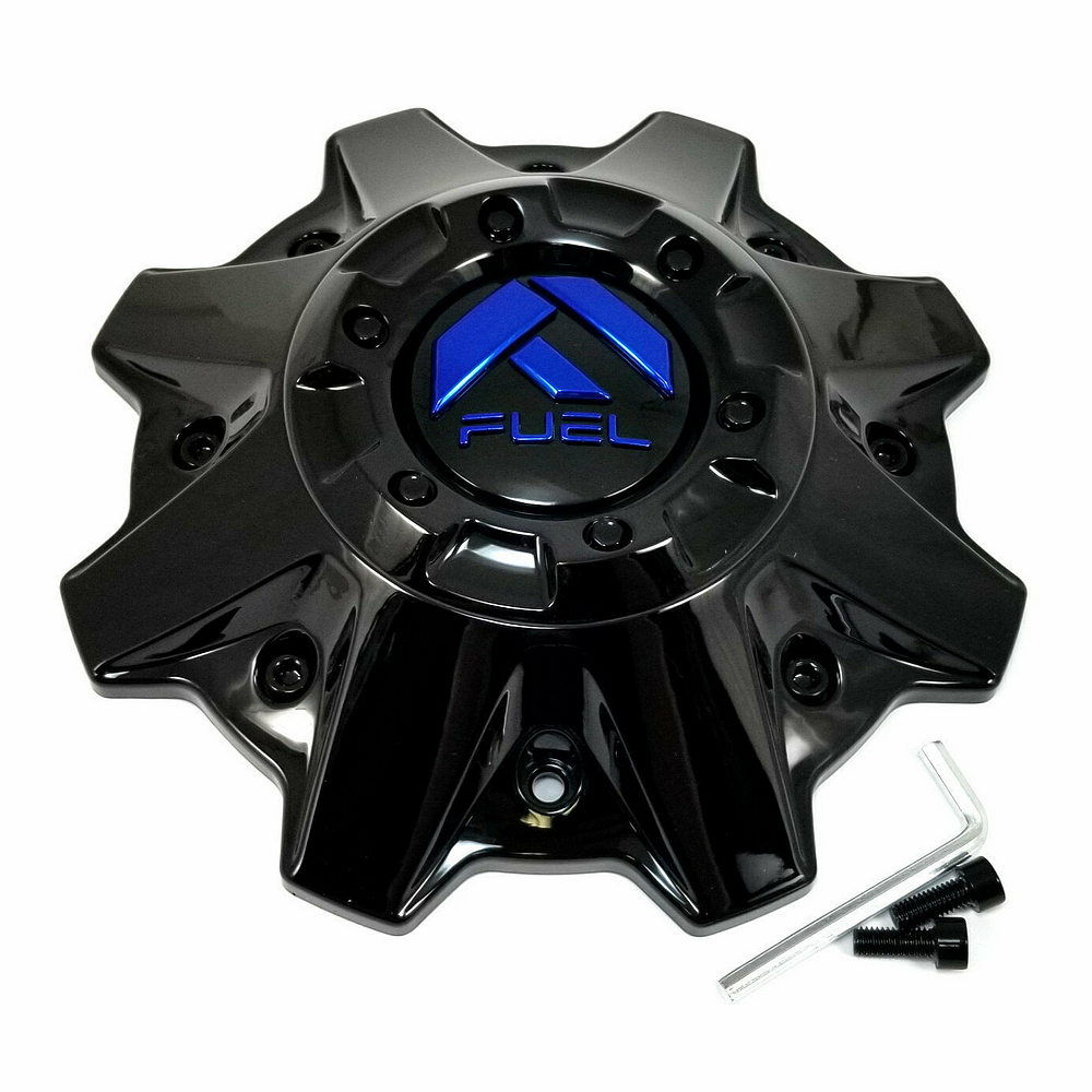 Fuel 1PC - FUEL GLOSS BLACK BLUE LOGO CAP (FLAT)