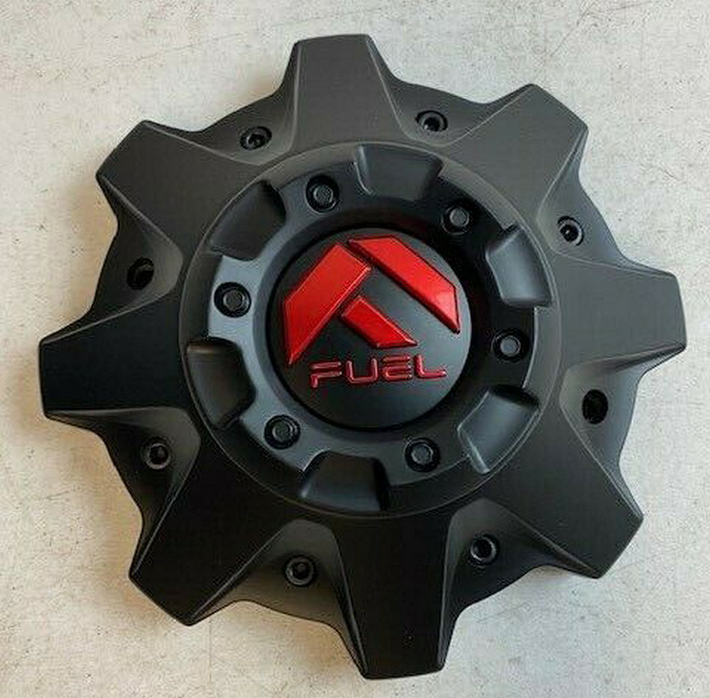 Fuel 1PC - FUEL BOLT ON CAP (MBLK/RED) - 5X5.0