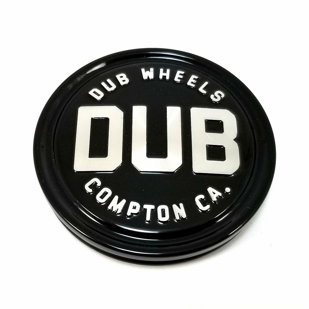 DUB 1PC - DUB COMPTON 3"FLAT CAP GL-BLK SLVR LOGO
