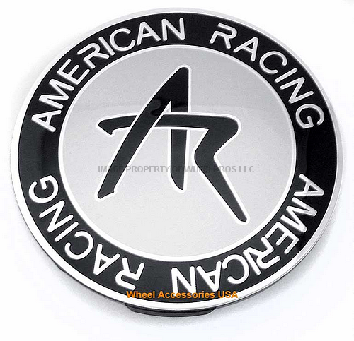 American Racing - AR CAP BLACK SNAP IN 62BC SILVER AR LOGO
