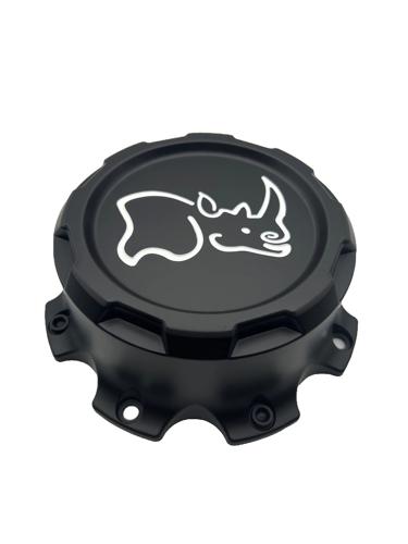 Black Rhino Hard Alloys - CAP BR ANIM SCREWON 8/165 MTBLK WHT LOGO
