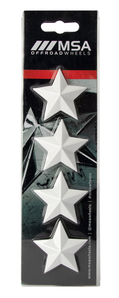 MSA Offroad Wheels - MSA STAR LOGO - WHITE (4PK) - MSA WHEELS