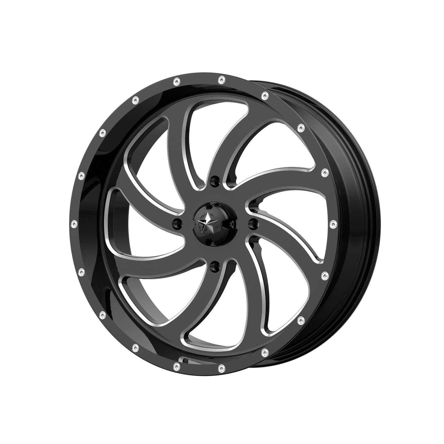 SWITCH UTV 22X7 4X137 G-BLK MILL 00MM